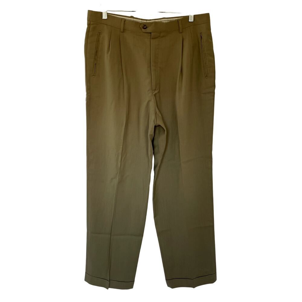 Giorgio Sanetti Lanificio di Schio super 100s merino‎ brown beige men's pants 36
